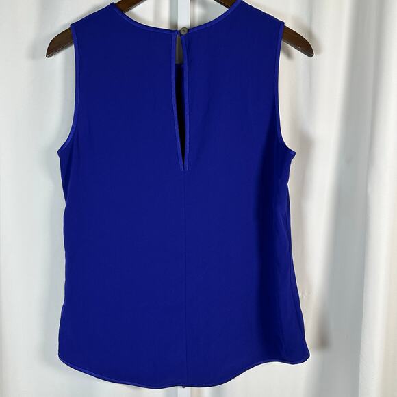 St. John‎ Liquid Satin Sleeveless Shell Tank Blue S Quiet Luxury Minimalist Chic - Picture 4 of 9